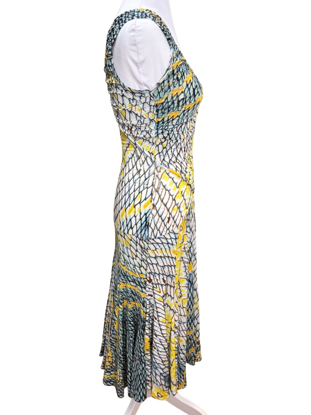 Just Cavalli Roberto Cavalli SS2008 Printed Ruched Corset Midi Dress Sz 40 - Picture 4 of 7